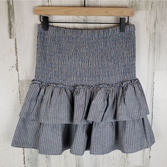 Dolan Left Coast Smocked Mini Skirt Sz M - Picture 4 of 9